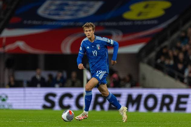 Football - UEFA EURO, EM, Europameisterschaft,Fussball 2024 Qualifying - Group C - England v Italy LONDON, ENGLAND - Tuesday, October 17, 2023: Italy s Giorgio Scalvini during the UEFA Euro 2024 Qualifying Group C match between England and Italy at Wembley Stadium. (Photo by David Rawcliffe Propaganda) LONDON Wembley Stadium GREATER LONDON ENGLAND  Copyright: xDavidxRawcliffex P2023-10-17-England_Italy-20
