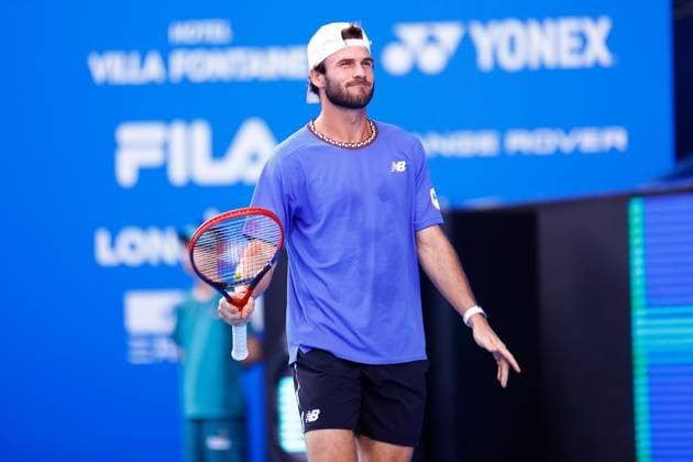 October 18, 2023, Tokyo, Japan: Tommy PAUL (USA) in action against Mackenzie MCDONALD (USA) during their singles match on the third day of the Kinoshita Group Japan Open Tennis Championships 2023 at the Ariake Coliseum. This is the longest-running ATP, Tennis Herren Tour tournament in Asia, first held in 1972. The tournament runs from October 16 to 22. Paul won 6-4, 6-2. Tokyo Japan - ZUMAm191 20231018_aap_m191_034 Copyright: xRodrigoxReyesxMarinx