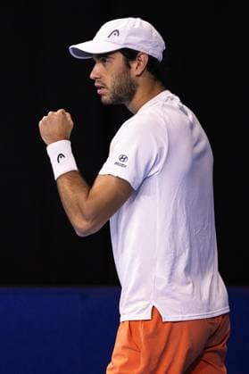 Portugese Nuno Borges reacts during a first round match at the European Open Tennis ATP, Tennis Herren tournament, in Antwerp, Wednesday 18 October 2023. LAURIExDIEFFEMBACQ  x77974932x