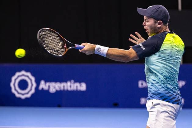 German Dominik Koepfer pictured in action during a first round match at the European Open Tennis ATP, Tennis Herren tournament, in Antwerp, Wednesday 18 October 2023. LAURIExDIEFFEMBACQ  x77974938x
