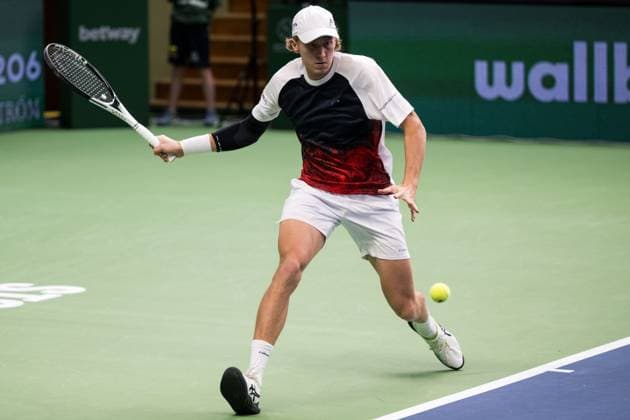 231018 Emil Ruusuvuori of Finland during day 5 of the Nordic Open tennis tournament on October 18, 2023 in Stockholm. Photo: Emma Wallskog BILDBYRAN COP 320 EW0271 tennis nordic open dag 5 bbeng Copyright: EMMAxWALLSKOG BB231018EW009