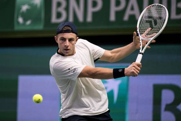 231018 Tallon Griekspoor of the Netherlands during day 5 of the Nordic Open tennis tournament on October 18, 2023 in Stockholm. Photo: Emma Wallskog BILDBYRAN COP 320 EW0271 tennis nordic open dag 5 bbeng Copyright: EMMAxWALLSKOG BB231018EW014