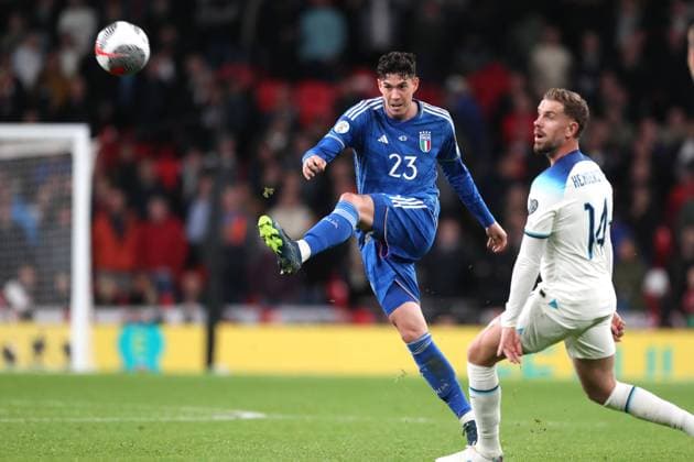 England v Italy UEFA EURO, EM, Europameisterschaft,Fussball Qualifying, EM, Europameisterschaft Match 17 October 2023 Wembley, International Football, England v Italy - Alessandro Bastoni of Italy. (Photo by Mark Leech) London UK Copyright: xMarkxLeechxOffside