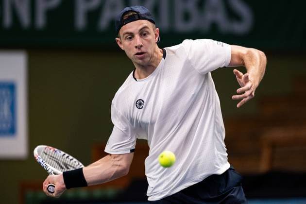 231018 Tallon Griekspoor of the Netherlands during day 5 of the Nordic Open tennis tournament on October 18, 2023 in Stockholm. Photo: Emma Wallskog BILDBYRAN COP 320 EW0271 tennis nordic open dag 5 bbeng Copyright: EMMAxWALLSKOG BB231018EW021