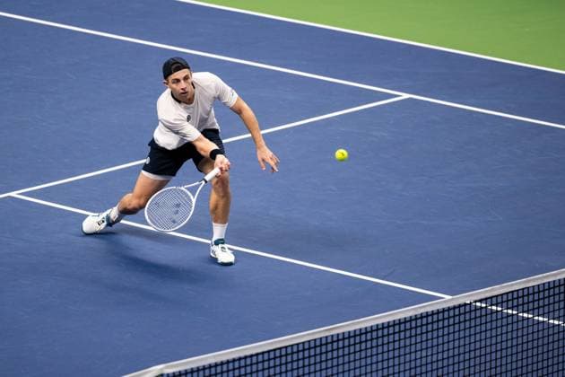231018 Tallon Griekspoor of the Netherlands during day 5 of the Nordic Open tennis tournament on October 18, 2023 in Stockholm. Photo: Emma Wallskog BILDBYRAN COP 320 EW0271 tennis nordic open dag 5 bbeng Copyright: EMMAxWALLSKOG BB231018EW032