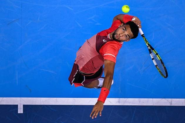 French Arthur Fils pictured in action during a second round match at the European Open Tennis ATP, Tennis Herren tournament, in Antwerp, Wednesday 18 October 2023. LAURIExDIEFFEMBACQ  x77984976x