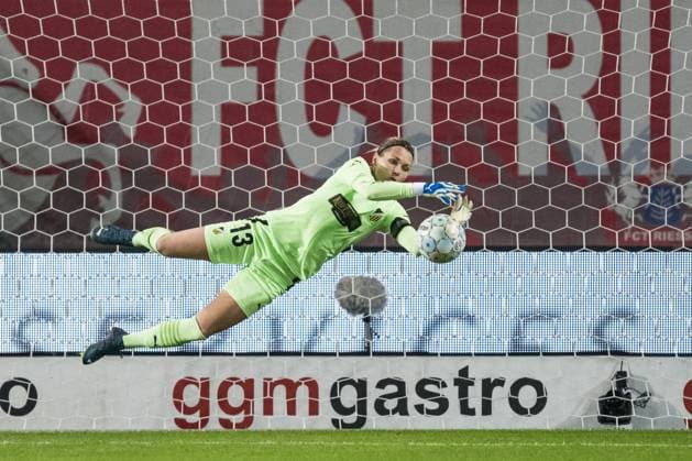 231018 goalkeeper Jennifer Falk of Häcken during the UEFA Women s Champions League qualifying match between Twente and Häcken on October 18, 2023 in Enschede. Photo: Mathias Bergeld BILDBYRAN kod MB MB0749 fotboll football soccer fotball champions league champions league qualification twente häcken dam bbeng kval qualifier qualification Copyright: MATHIASxBERGELD BB231018MB034