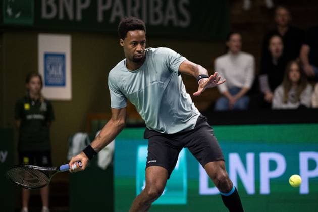 231018 Gael Monfils of France during day 5 of the Nordic Open tennis tournament on October 18, 2023 in Stockholm. Photo: Emma Wallskog BILDBYRAN COP 320 EW0271 tennis nordic open dag 5 bbeng Copyright: EMMAxWALLSKOG BB231018EW046