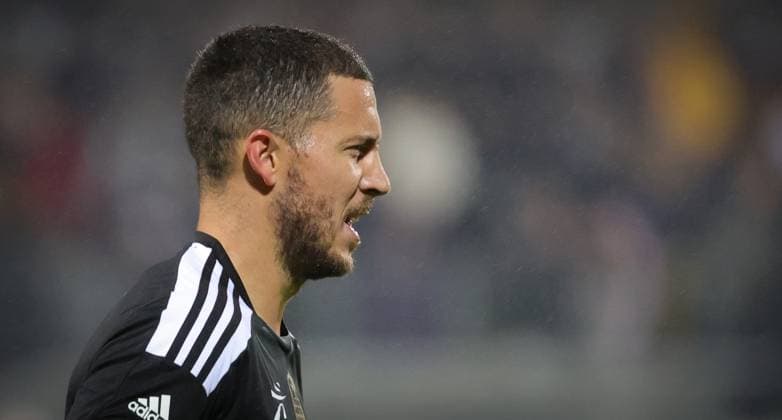 Belgium s Eden Hazard pictured during a gala soccer game between Variety Club France with various personnalities and a team of Calais, for Les Pieces Jaunes association, Wednesday 18 October 2023, in Calais, France. Belgian Hazard announced last week his retirement. VIRGINIExLEFOUR  x77994238x