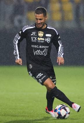 Belgium s Eden Hazard pictured in action during a gala soccer game between Variety Club France with various personnalities and a team of Calais, for Les Pieces Jaunes association, Wednesday 18 October 2023, in Calais, France. Belgian Hazard announced last week his retirement. VIRGINIExLEFOUR  x77995787x
