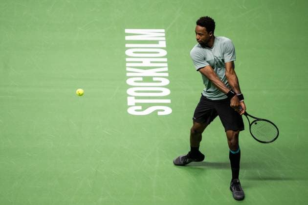 231018 Gael Monfils of France during day 5 of the Nordic Open tennis tournament on October 18, 2023 in Stockholm. Photo: Emma Wallskog BILDBYRAN COP 320 EW0271 tennis nordic open dag 5 bbeng Copyright: EMMAxWALLSKOG BB231018EW076