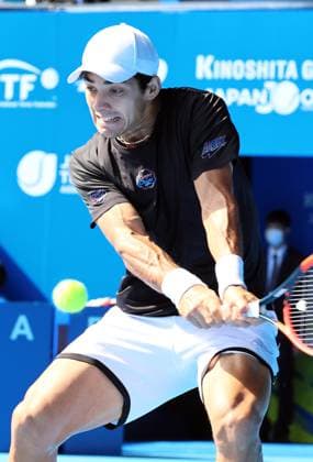 October 19, 2023, Tokyo, Japan - Cristian Garin of Chile returns the ball against Alexei Popyrin of Australia during the second round match of the Japan Open tennis championships at the Ariake Colosseum in Tokyo on Thursday, October 19, 2023. (photo by Yoshio Tsunoda AFLO) Noxthirdxpartyxsales  (0309204093st)