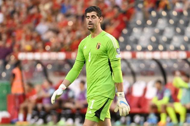 230617 Belgium vs Austria Thibaut Courtois of Belgium looks dejected during the Euro 2024 qualification match between Belgium and Austria, Group F, June 17, 2023 in Brussels, Belgium. (Photo by Maarten Straetemans Isosport) Brussels Belgium  Copyright: xMaartenxStraetemansx 388871