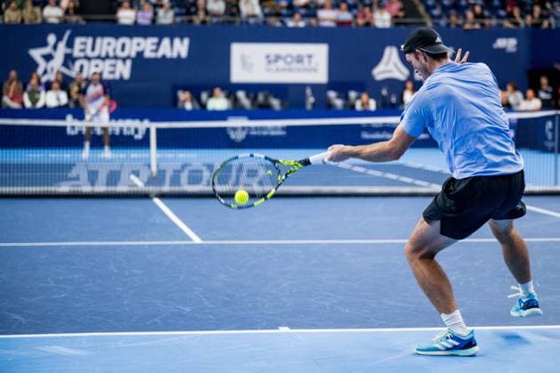 German Maximilian Marterer pictured in action during a singles second round match at the European Open Tennis ATP, Tennis Herren tournament, in Antwerp, Thursday 19 October 2023. JASPERxJACOBS  x78038893x
