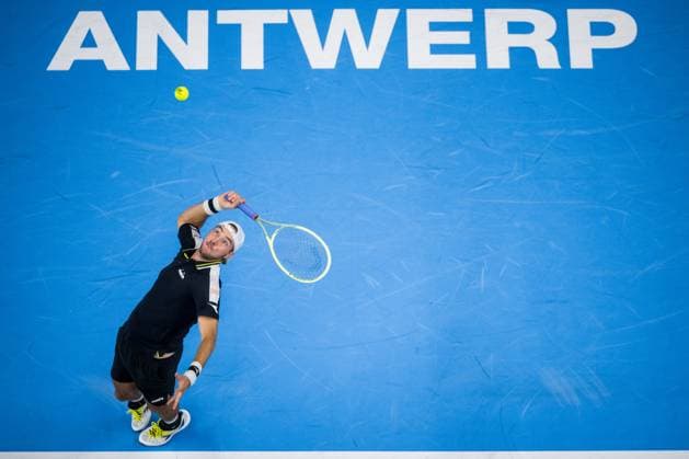 Sport Bilder des Tages German Jan-Lennard Struff pictured in action during a singles second round match at the European Open Tennis ATP, Tennis Herren tournament, in Antwerp, Thursday 19 October 2023. JASPERxJACOBS  x78041420x