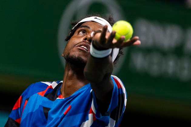 231019 Elias Ymer of Sweden during day 6 of the Nordic Open tennis tournament on October 19, 2023 in Stockholm. Photo: Michael Campanella BILDBYRAN COP 313 MC0068 tennis nordic open day 6 bbeng sweden sverige Copyright: MICHAELxCAMPANELLA BB231019MC014