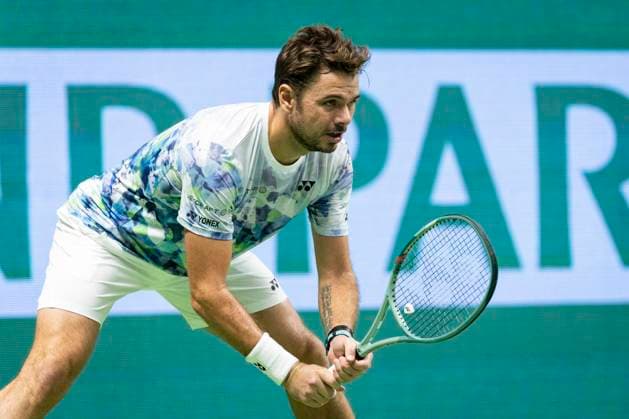 231019 Stan Wawrinka of Switzerland during day 6 of the Nordic Open tennis tournament on October 19, 2023 in Stockholm. Photo: Michael Campanella BILDBYRAN COP 313 MC0068 tennis nordic open day 6 bbeng Copyright: MICHAELxCAMPANELLA BB231019MC084