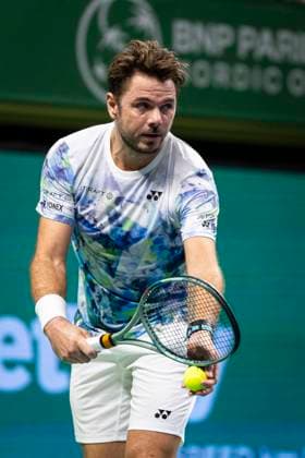 231019 Stan Wawrinka of Switzerland during day 6 of the Nordic Open tennis tournament on October 19, 2023 in Stockholm. Photo: Michael Campanella BILDBYRAN COP 313 MC0068 tennis nordic open day 6 bbeng Copyright: MICHAELxCAMPANELLA BB231019MC089