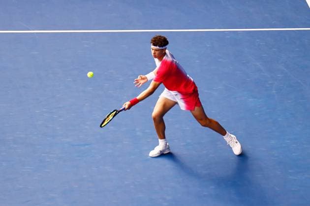October 20, 2023, Tokyo, Japan: Ben SHELTON (USA) hits a return against Tommy PAUL (USA) during their singles quarter-final match of the Kinoshita Group Japan Open Tennis Championships 2023 at the Ariake Coliseum. This is the longest-running ATP, Tennis Herren Tour tournament in Asia, first held in 1972. The tournament runs from October 16 to 22. Tokyo Japan - ZUMAm191 20231020_aap_m191_004 Copyright: xRodrigoxReyesxMarinx