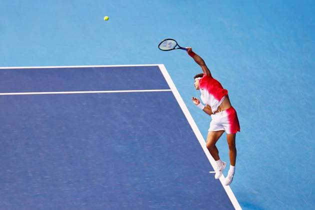 October 20, 2023, Tokyo, Japan: Ben SHELTON (USA) serves against Tommy PAUL (USA) during their singles quarter-final match of the Kinoshita Group Japan Open Tennis Championships 2023 at the Ariake Coliseum. This is the longest-running ATP, Tennis Herren Tour tournament in Asia, first held in 1972. The tournament runs from October 16 to 22. Tokyo Japan - ZUMAm191 20231020_aap_m191_005 Copyright: xRodrigoxReyesxMarinx