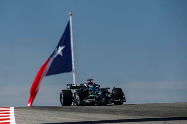 63 George Russell (GBR, Mercedes-AMG Petronas F1 Team), F1 Grand Prix of USA at Circuit of The Americas on October 20, 2023 in Austin, United States of America. (Photo by HOCH ZWEI) Austin United States of America