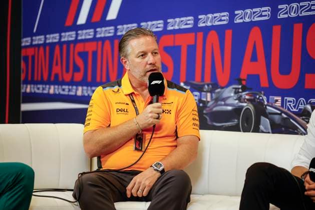 Zak Brown (USA, McLaren F1 Team), F1 Grand Prix of USA at Circuit of The Americas on October 20, 2023 in Austin, United States of America. (Photo by HOCH ZWEI) Austin United States of America