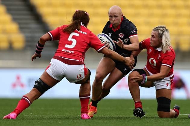 WXV1 rugby match between Canada and Wales Olivia Apps of Canada during the WXV1 rugby match between Canada and Wales at Sky Stadium in Wellington, New Zealand on Saturday October 21, 2023. Wellington Sky Stadium Wellington New Zealand Copyright: xAaronxGillionsx 20231021wxv1g2_024
