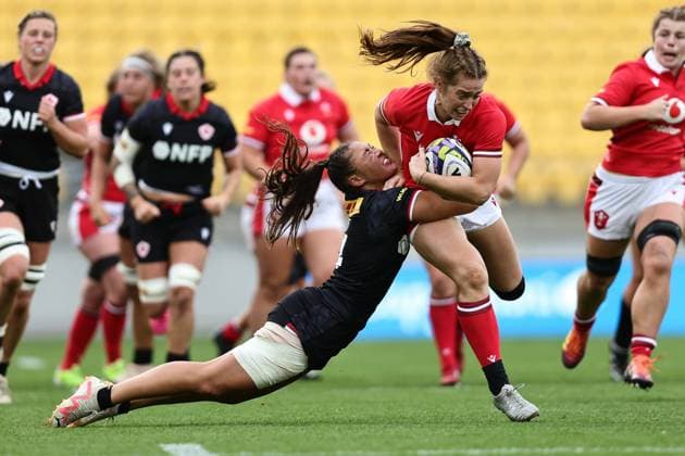 WXV1 rugby match between Canada and Wales Lisa Neumann of Wales during the WXV1 rugby match between Canada and Wales at Sky Stadium in Wellington, New Zealand on Saturday October 21, 2023. Wellington Sky Stadium Wellington New Zealand Copyright: xAaronxGillionsx 20231021wxv1g2_053