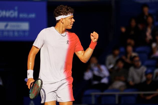 October 21, 2023, Tokyo, Japan: Ben SHELTON (USA) in action against Marcos GIRON (USA) during their singles semi-final match of the Kinoshita Group Japan Open Tennis Championships 2023 at the Ariake Coliseum. This is the longest-running ATP, Tennis Herren Tour tournament in Asia, first held in 1972. The tournament runs from October 16 to 22. Tokyo Japan - ZUMAm191 20231021_aap_m191_026 Copyright: xRodrigoxReyesxMarinx