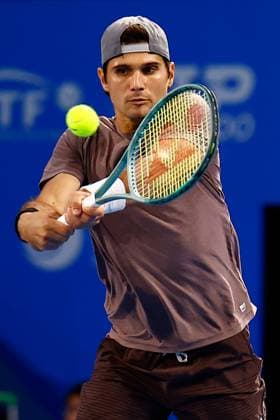 October 21, 2023, Tokyo, Japan: Marcos GIRON (USA) hits a return against Ben SHELTON (USA) during their singles semi-final match of the Kinoshita Group Japan Open Tennis Championships 2023 at the Ariake Coliseum. This is the longest-running ATP, Tennis Herren Tour tournament in Asia, first held in 1972. The tournament runs from October 16 to 22. Shelton won 6(2)-7(7), 7(7)-6(5), 6-4. Tokyo Japan - ZUMAm191 20231021_aap_m191_041 Copyright: xRodrigoxReyesxMarinx