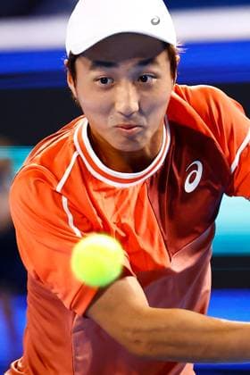 October 21, 2023, Tokyo, Japan: Shintaro MOCHIZUKI (JPN) hits a return against Aslan KARATSEV (RUS) during their singles semi-final match of the Kinoshita Group Japan Open Tennis Championships 2023 at the Ariake Coliseum. This is the longest-running ATP, Tennis Herren Tour tournament in Asia, first held in 1972. The tournament runs from October 16 to 22. Tokyo Japan - ZUMAm191 20231021_aap_m191_042 Copyright: xRodrigoxReyesxMarinx