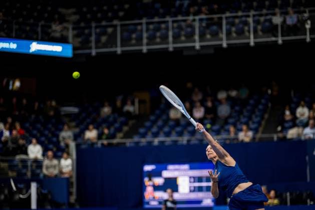Sabine Appelmans pictured in action during the European Open Tennis ATP, Tennis Herren tournament, in Antwerp, Saturday 21 October 2023. JASPERxJACOBS  x78175925x