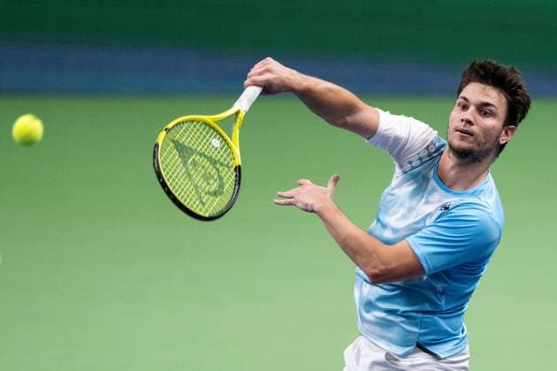 231021 Miomir Kecmanovic of Serbia during day 8 of the Nordic Open tennis tournament on October 21, 2023 in Stockholm. Photo: Emma Wallskog BILDBYRAN COP 320 EW0274 tennis nordic open day 8 bbeng Copyright: EMMAxWALLSKOG BB231021EW036