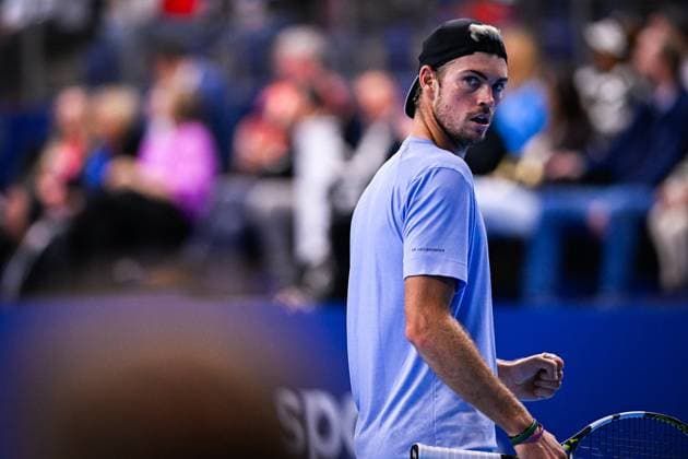 German Maximilian Marterer reacts during a singles semi final match at the European Open Tennis ATP, Tennis Herren tournament, in Antwerp, Saturday 21 October 2023. LAURIExDIEFFEMBACQ  x78191360x