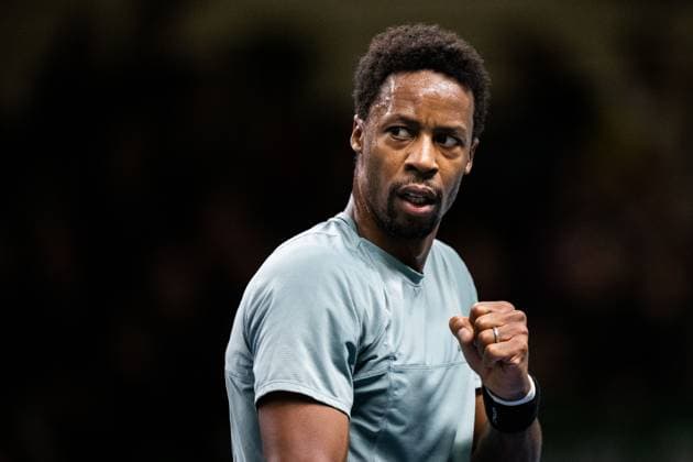 231021 Gael Monfils of France celebrates during day 8 of the Nordic Open tennis tournament on October 21, 2023 in Stockholm. Photo: Emma Wallskog BILDBYRAN COP 320 EW0274 tennis nordic open day 8 bbeng jubel Copyright: EMMAxWALLSKOG BB231021EW078