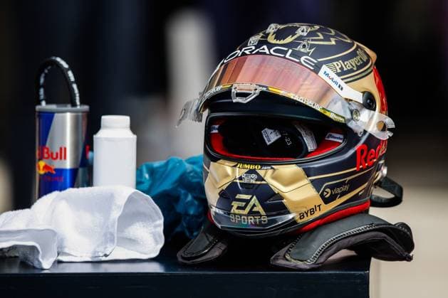 Helmet of 1 Max Verstappen (NLD, Oracle Red Bull Racing), F1 Grand Prix of USA at Circuit of The Americas on October 21, 2023 in Austin, United States of America. (Photo by HOCH ZWEI) Austin United States of America