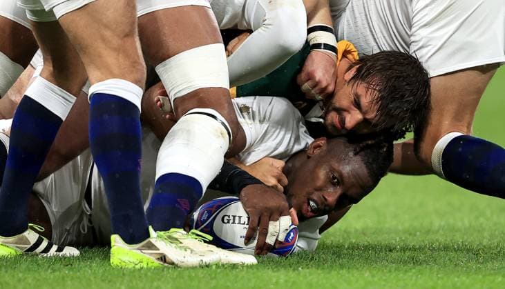 Sport Themen der Woche KW42 Sport Bilder des Tages 2023 Rugby World Cup Semi-Final, Stade de France, Paris, France 21 10 2023 England vs South Africa England™s Maro Itoje and Eben Etzebeth of South Africa Maro Itoje and Eben Etzebeth 21 10 2023  Copyright: x INPHO DanxSheridanx BT1I2584