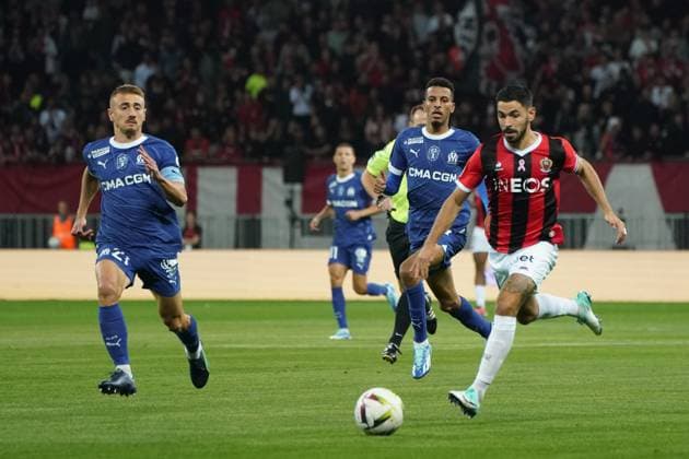 Morgan Sanson (OGC Nice) FOOTBALL : OGC Nice vs Olympique de Marseille - Ligue 1 Uber Eats - Nice - 21 10 2023 NorbertScanella Panoramic 