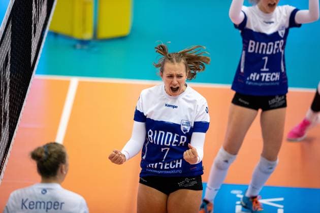 2. Bundesliga Frauen Pro: Schwarz-Weiss Erfurt vs. Binder Blaubaeren TSV Flacht; Erfurt; 21.10.2023 Larissa Maierhoefer ( 7; Binder Blaubaeren TSV Flacht) 2. Bundesliga Frauen Pro: Schwarz-Weiss Erfurt vs. Binder Blaubaeren TSV Flacht; Riethsporthalle Erfurt; 21.10.2023 Copyright: xBEAUTIFULxSPORTS Duehringx