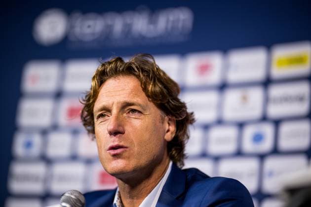 European Open tournament director Dick Norman talks to the press ahead of the final day of the European Open Tennis ATP, Tennis Herren tournament, in Antwerp, Sunday 22 October 2023. JASPERxJACOBS  x78266112x