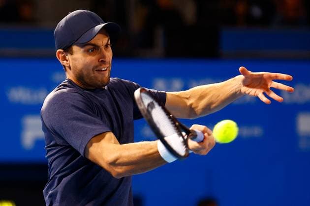 October 22, 2023, Tokyo, Japan: Aslan KARATSEV (RUS) hits a reverse against Ben Shelton (USA) during their singles final match of the Kinoshita Group Japan Open Tennis Championships 2023 at the Ariake Coliseum. This is the longest-running ATP, Tennis Herren Tour tournament in Asia, first held in 1972. The tournament runs from October 16 to 22. Tokyo Japan - ZUMAm191 20231022_aap_m191_027 Copyright: xRodrigoxReyesxMarinx