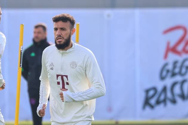 Noussair Mazraoui (FC Bayern Muenchen, 40), Abschlusstraining. FC Bayern Muenchen, Fussball, Saison 23 24, 23.10.2023, Abschlusstraining. FC Bayern Muenchen, Fussball, Saison 23 24, 23.10.2023 Muenchen Copyright: xEibner-Pressefoto JennixMaulx EP_JML