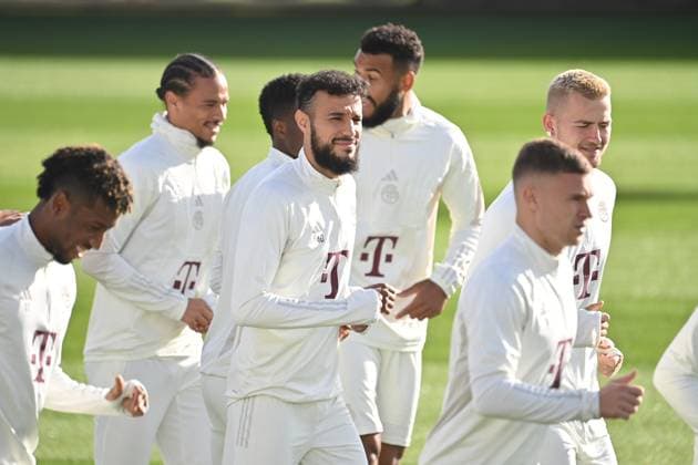 Noussair Mazraoui (Mitte,Bayern Muenchen) Abschlusstraining FC Bayern vor dem CL Spiel gegen Galatasaray Istanbul am 23.10.2023,
