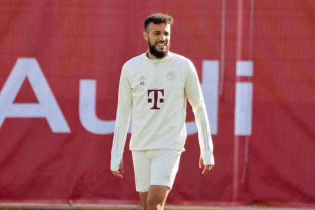 Noussair Mazraoui (FC Bayern Muenchen, 40), Abschlusstraining. FC Bayern Muenchen, Fussball, Saison 23 24, 23.10.2023, Abschlusstraining. FC Bayern Muenchen, Fussball, Saison 23 24, 23.10.2023 Muenchen Copyright: xEibner-Pressefoto JennixMaulx EP_JML