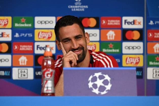Fussball, Herren, Saison 2023 2024, Champions League, Pressekonferenz des 1. FC Union Berlin im Stadion An der Alten Försterei am Tag vor dem Spiel gegen die SSC Neapel, Rani Khedira (1. FC Union Berlin), 23.10. 2023, Copyright: xMatthiasxKochx