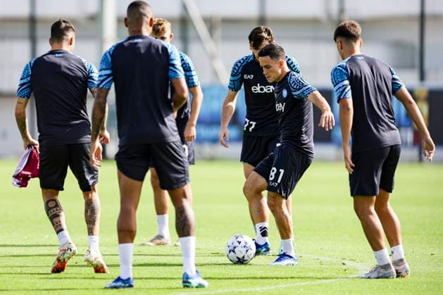 Italy: training session SSC Napoli SSC Napoli players made their last training ahead of their UEFA Champions League against Union Berlin at Konami Center on October 23, 2023, in Castel Volturno, Italy. ABPH6595 Copyright: xAntonioxBalascox