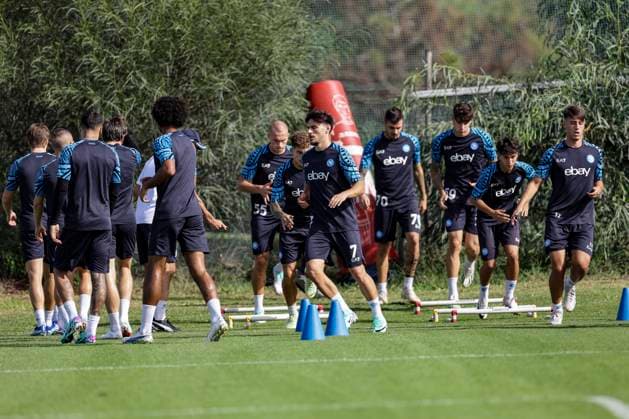Italy: training session SSC Napoli SSC Napoli players made their last training ahead of their UEFA Champions League against Union Berlin at Konami Center on October 23, 2023, in Castel Volturno, Italy. ABPH6738 Copyright: xAntonioxBalascox