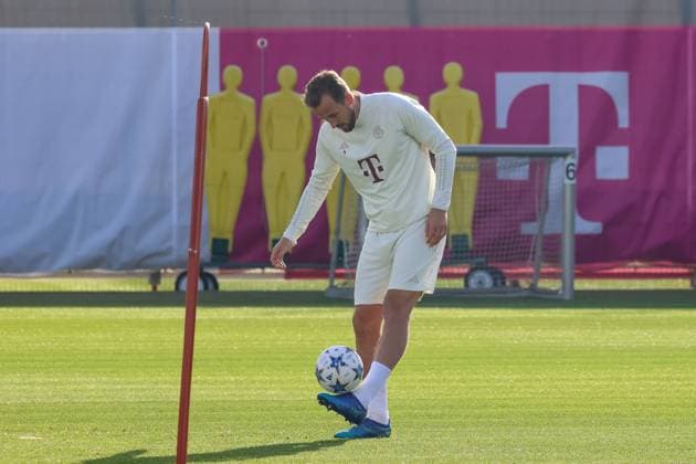 Harry Kane (FC Bayern Muenchen, 09) mit Ball, Abschlusstraining. FC Bayern Muenchen, Fussball, Saison 23 24, 23.10.2023, Abschlusstraining. FC Bayern Muenchen, Fussball, Saison 23 24, 23.10.2023 Muenchen Copyright: xEibner-Pressefoto JennixMaulx EP_JML