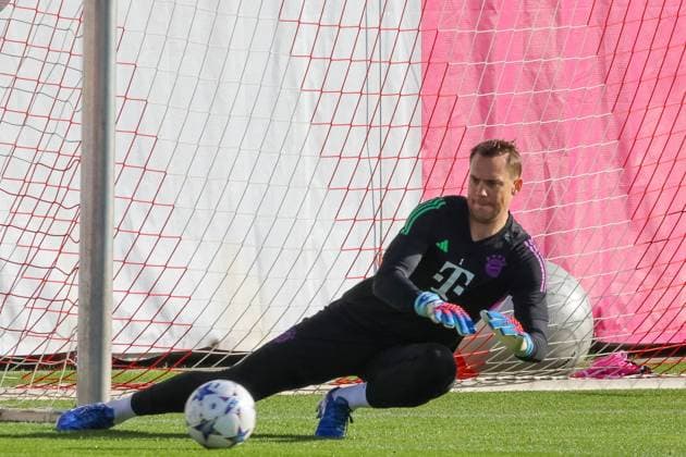 Manuel Neuer (FC Bayern Muenchen, 01) im Training, Abschlusstraining. FC Bayern Muenchen, Fussball, Saison 23 24, 23.10.2023, Abschlusstraining. FC Bayern Muenchen, Fussball, Saison 23 24, 23.10.2023 Muenchen Copyright: xEibner-Pressefoto JennixMaulx EP_JML