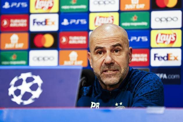 LENS - PSV Eindhoven coach Peter Bosz during the MD-1 press conference, PK, Pressekonferenz prior to the UEFA Champions League group B match against RC Lens at the Stade Bollaert-Delelis on October 23, 2023 in Lens, France. ANP MAURICE VAN STEEN UEFA Champions League MD-1 2023 2024 xVIxANPxSportx xxANPxIVx 481913942 originalFilename: 481913942.jpg